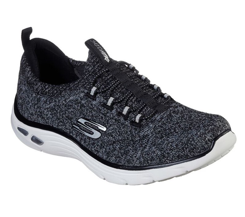 Skechers Dam Svarta/Vita Sneakers - Relaxed Fit: Empire D'lux - Sharp Witted - Sverige (GBMIF-0279)